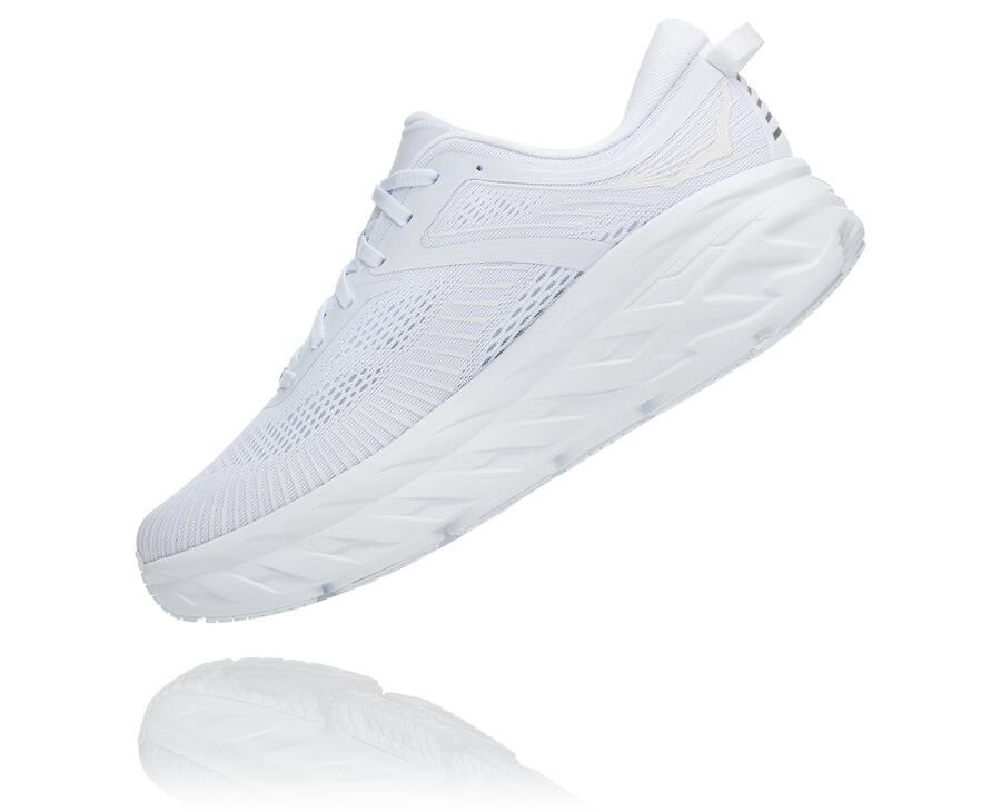 Hoka One One Bondi 7 Löparskor Dam - Vita - ODBAN-5129